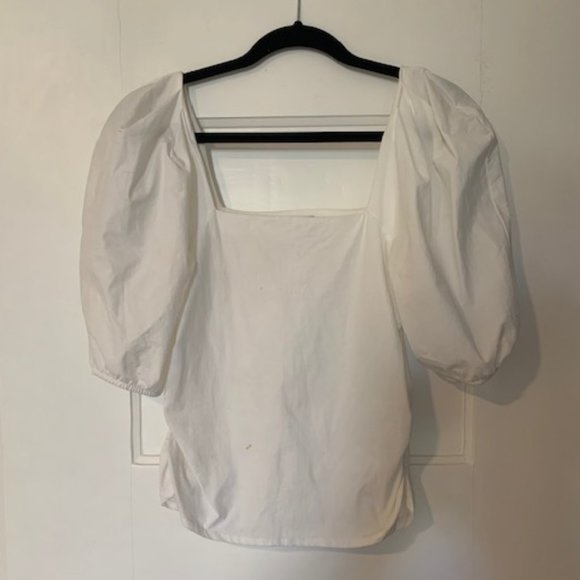 Zara White Puff Sleeve Top - Picture 4 of 4